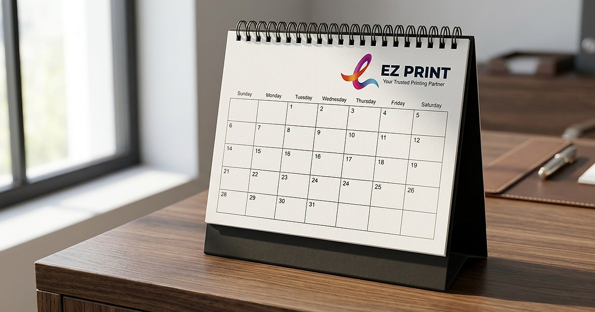 Illustrative spiral-bound planner opened to a 2026 calendar layout.