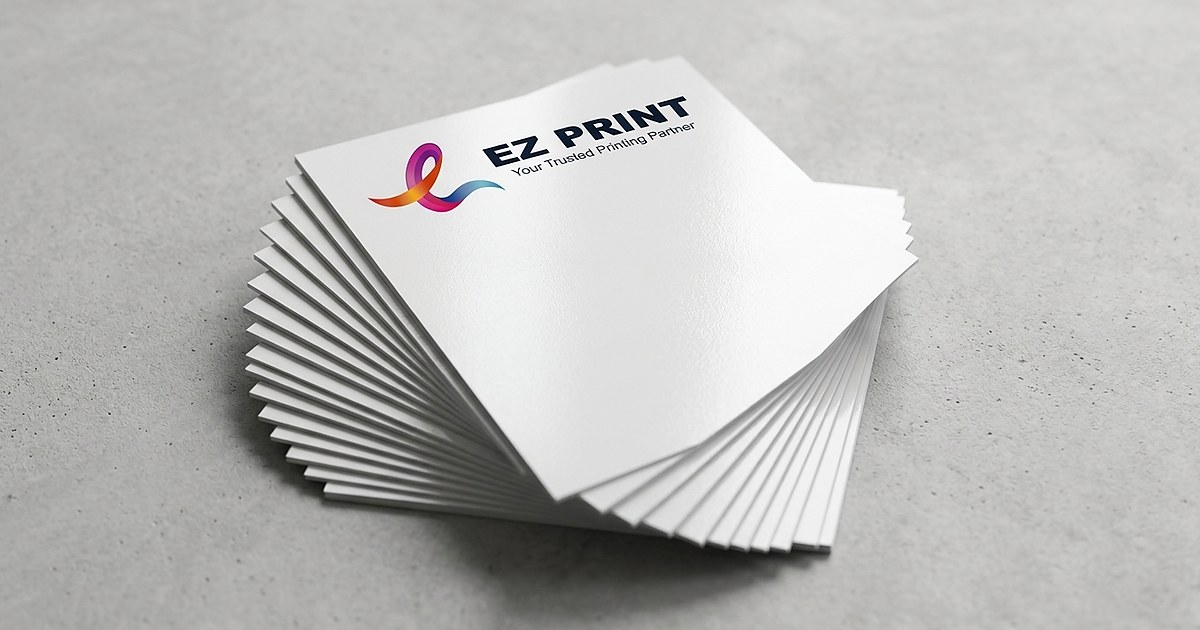 Illustrative stack of colourful printed flyers on a light surface.