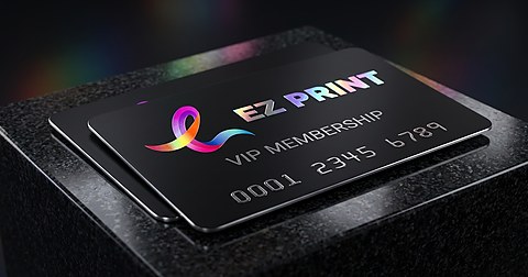 Illustrative stack of white business cards with a simple EZ Print design.