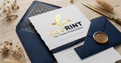 Illustrative close-up of textured white card with recessed lettering.