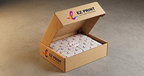 Illustrative collection of folded packaging boxes in different styles.