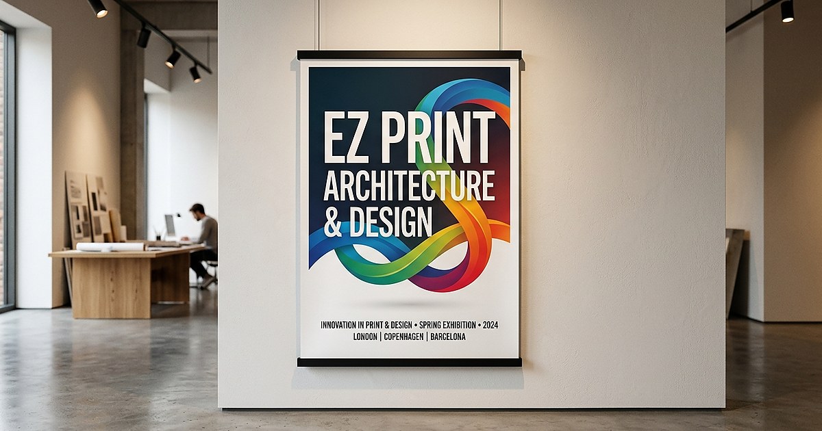 Illustration of two blank sheets of poster paper with different surface finishes.