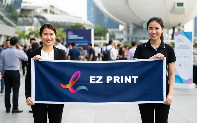 Hand banners for cheering and audience event engagement, with the EZ Print logo.